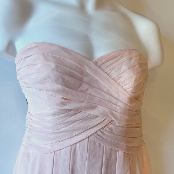 David's Bridal SZ 12 Bridesmaid Petal Strapless sweetheart neck wedding bridal - Picture 4 of 11
